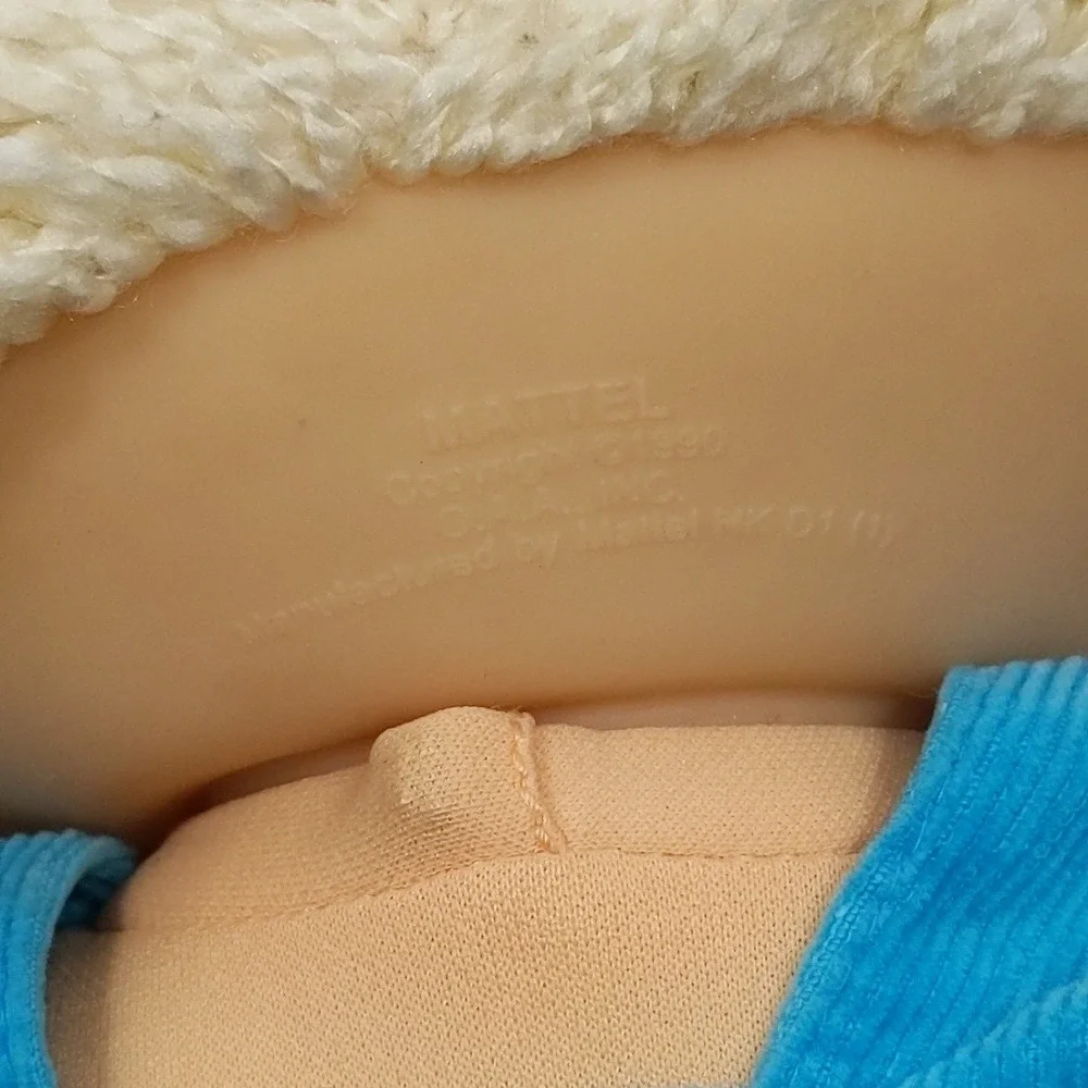 VTG 90's Mattel Cabbage Patch Kids Doll Blonde Yarn Crimped Hair Corduroy 1990